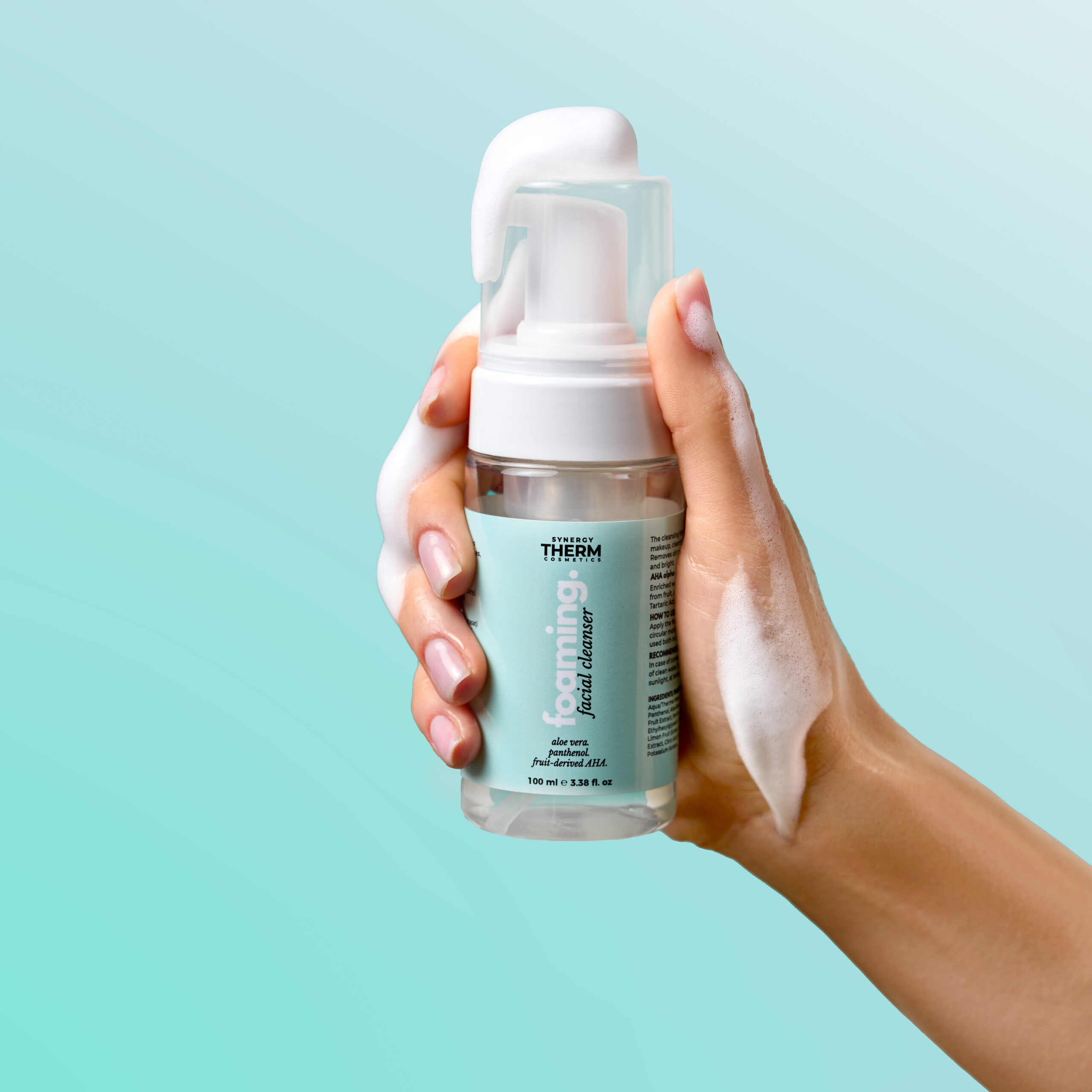 Spumă curățare ten, Mini Foaming Facial Cleanser 100ml, demachiant tip spumă cu acizi derivați din fructe, Aloe Vera și Panthenol Spumă curățare ten, Mini Foaming Facial Cleanser 100ml, demachiant tip spumă cu acizi derivați din fructe, Aloe Vera și Panthenol